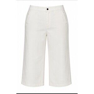 Ella Moss Women’s White Wide Leg Cropped Pants Size 14 High Rise Casual Stretch
